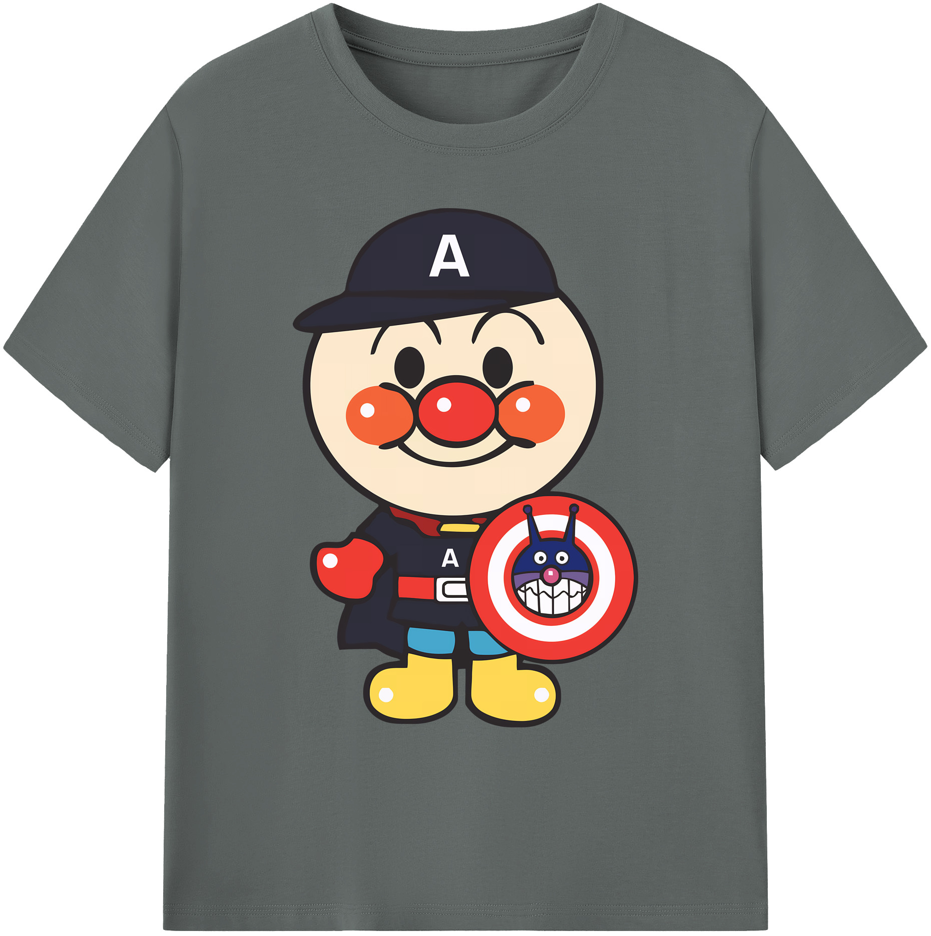 （画像用） アンパンマン Anpanman 綿100％ メンズ半袖Tシャツ｜肌触りやわらか＆通気性